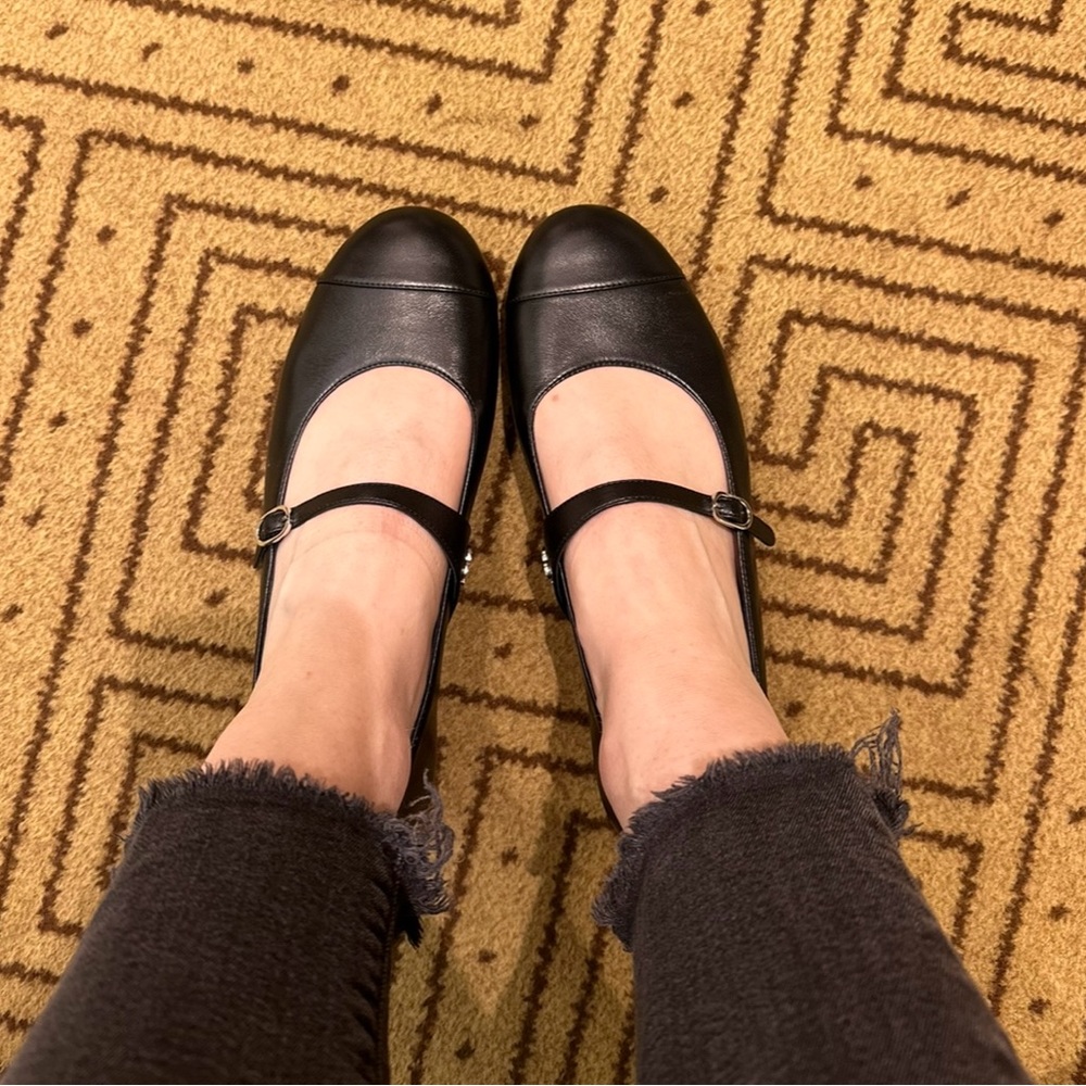 Chanel Mary Jane Leather Flats
